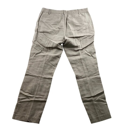 Liz Claiborne Mens Beige Linen-Cotton Blend Flat-Front Pants Size 32s - Picture 2 of 16